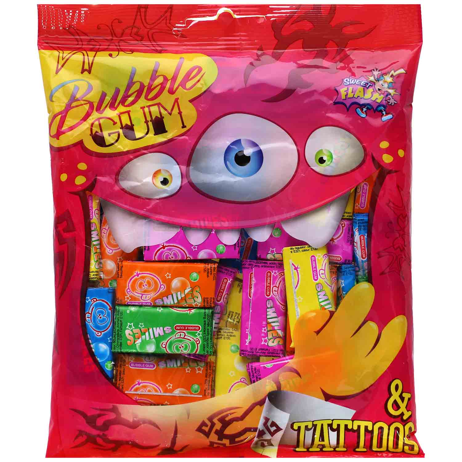 Sweet Flash Bubble Gum & Tattoos 125g